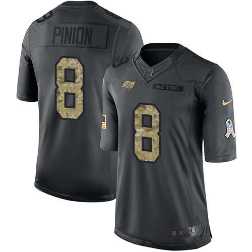Tampa Bay Buccaneers #8 Bradley Pinion Black Youth Stitched Limited 2016 Salute to Service Jersey Youth