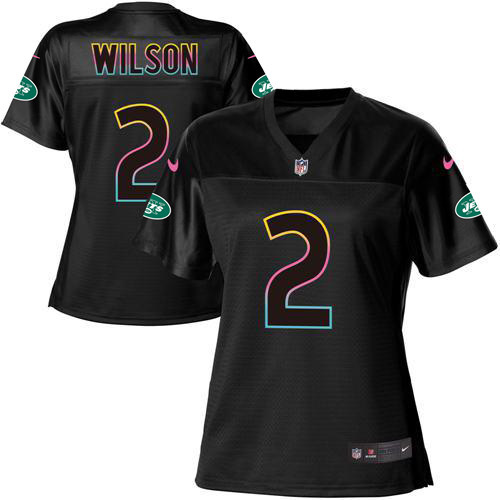 Jets #2 Zach Wilson Black Women's Fashion Game Jersey