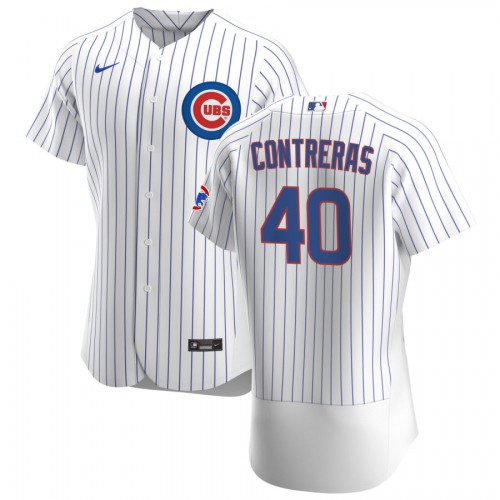 Chicago Chicago Cubs #40 Willson Contreras Men's White Home 2020 Authentic Player Jersey Men's