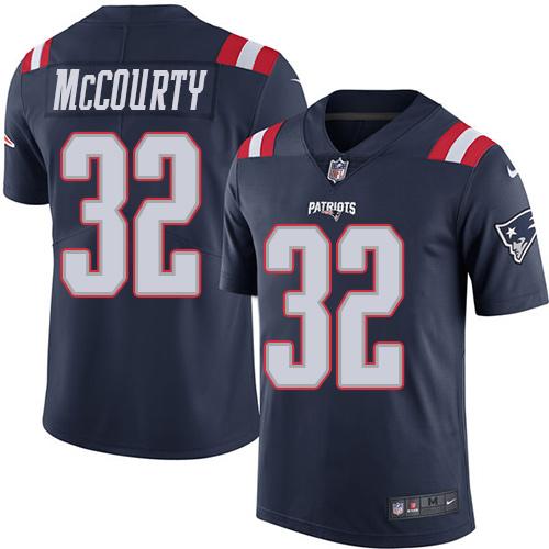 Patriots #32 Devin McCourty Navy Blue Men's Stitched Limited Rush Jersey