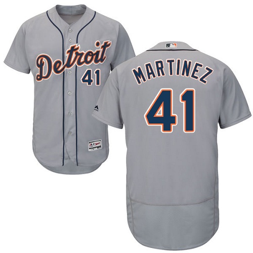 Detroit Tigers #41 Victor Martinez Grey Flexbase Authentic Collection Stitched Jersey Men's