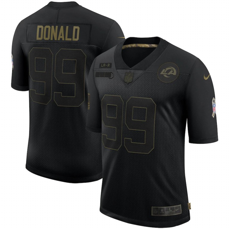 Los Angeles Rams #99 Aaron Donald 2020 Salute To Service Limited Jersey Black