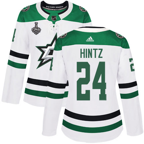 Adidas Dallas Stars #24 Roope Hintz White Road Authentic Women's 2020 Stanley Cup Final Stitched Jersey Womens