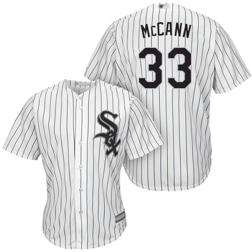 Chicago White Sox #33 James McCann White(Black Strip) Home Cool Base Stitched Youth Jersey Youth