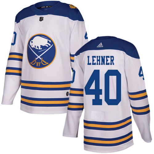 Adidas Buffalo Sabres #40 Robin Lehner White Authentic 2018 Winter Classic Stitched Jersey Men's