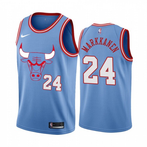 Chicago Bulls #24 Lauri Markkanen Mens Unveil 2019-20 City Edition Swingman Jersey Blue Mens