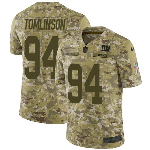New York Giants #94 Dalvin Tomlinson Camo Youth Stitched Limited 2018 Salute to Service Jersey Youth