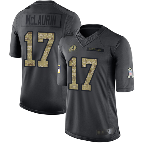 Commanders #17 Terry McLaurin Black Men's Stitched Limited 2016 Salute To Service Jersey