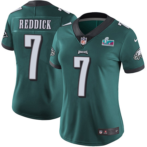 Eagles #7 Haason Reddick Green Team Color Super Bowl LVII Patch Women's Stitched Vapor Untouchable Limited Jersey