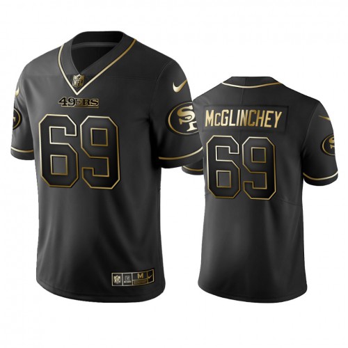 San Francisco 49ers #69 Mike Mcglinchey Black Golden Limited Edition Stitched Jersey Men's