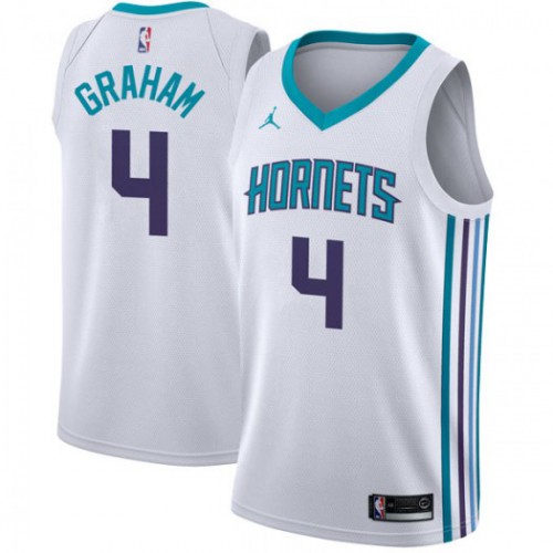 Charlotte Hornets #4 Devonte Graham White Jordan Swingman Association Edition Jersey Mens