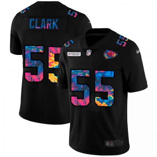 Kansas City Kansas City Chiefs #55 Frank Clark Men's Multi-Color Black 2020 Crucial Catch Vapor Untouchable Limited Jersey Men's
