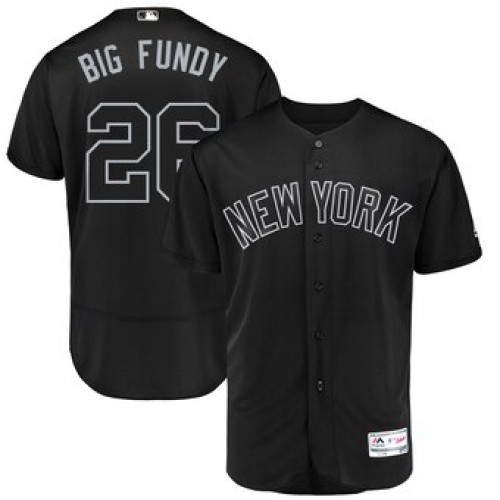 New York New York Yankees #26 DJ LeMahieu Big Fundy Majestic 2019 Players' Weekend Flex Base Authentic Player Jersey Black Men's