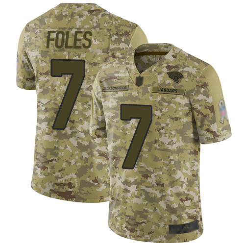 Jacksonville Jaguars #7 Nick Foles Camo Men's Stitched Limited 2018 Salute To Service Jersey Men's