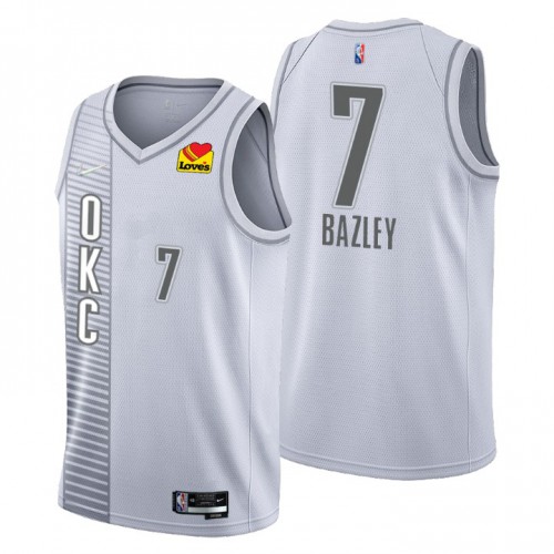 Oklahoma City Oklahoma City Thunder #7 Darius Bazley Mens Gray 2021/22 Swingman Jersey - City Edition Mens