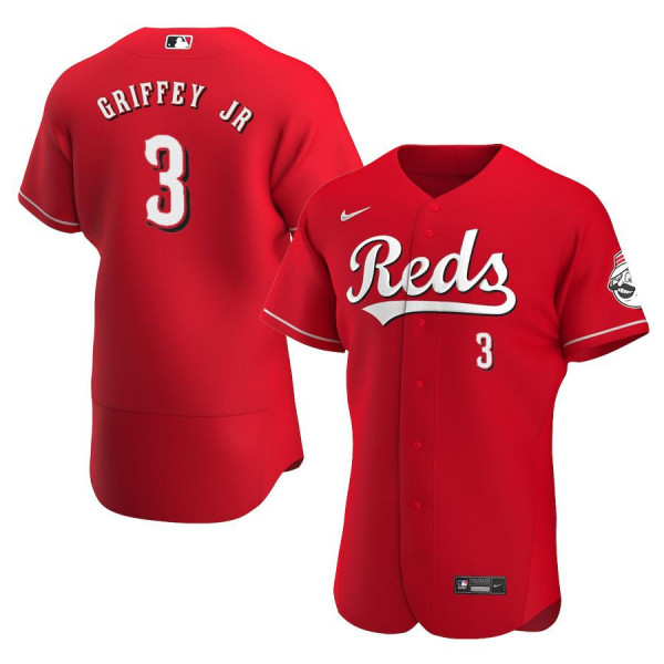Men's Cincinnati Reds 3 Authentic Red Alternate 2020 Ken Griffey Jr Jersey