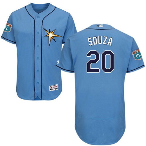 Tampa Bay Rays #20 Steven Souza Light Blue Flexbase Authentic Collection Stitched Jersey Men's