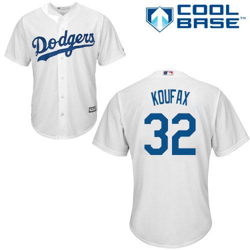 Los Angeles Dodgers #32 Sandy Koufax White Cool Base Stitched Youth Jersey Youth