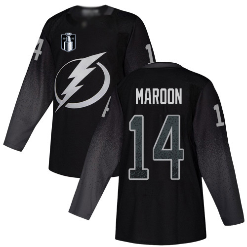 Adidas Tampa Bay Lightning #14 Pat Maroon Black 2022 Stanley Cup Final Patch Youth Alternate Authentic Stitched Jersey Youth