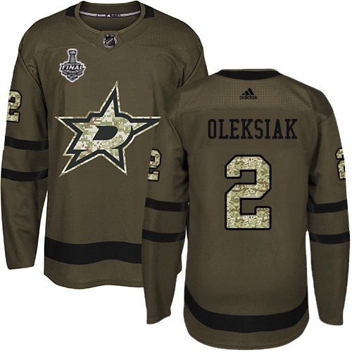 Adidas Dallas Stars #2 Jamie Oleksiak Green Salute to Service 2020 Stanley Cup Final Stitched Jersey Men's