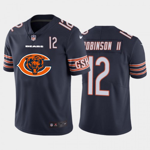 Chicago Chicago Bears #12 Allen Robinson Navy Blue Men's Big Team Logo Player Vapor Limited Jersey Men's