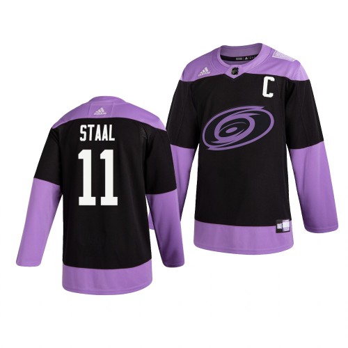 Carolina Carolina Hurricanes #11 Jordan Staal Adidas Men's Hockey Fights Cancer Practice Jersey Black Men's