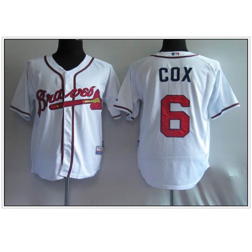 Atlanta Braves #6 Bobby Cox White Cool Base Stitched Jersey Men's