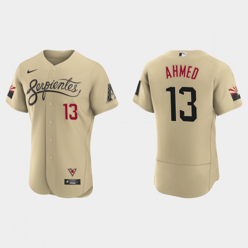 Arizona Arizona Diamondbacks #13 Nick Ahmed Men's 2021 City Connect Authentic Jersey Gold Men's