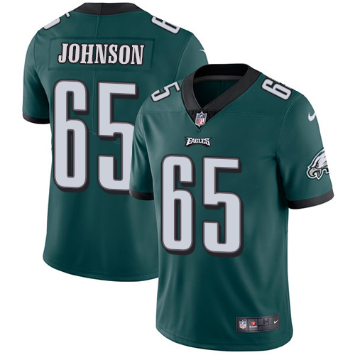 Philadelphia Eagles #65 Lane Johnson Midnight Green Team Color Men's Stitched Vapor Untouchable Limited Jersey Men's