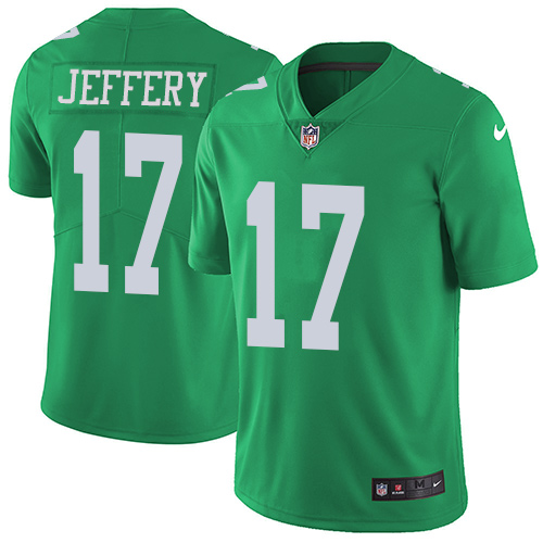 Philadelphia Eagles #17 Alshon Jeffery Green Men's Stitched Limited Rush Jersey Men's