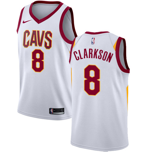 Cleveland Cavaliers #8 Jordan Clarkson White Swingman Association Edition Jersey Mens