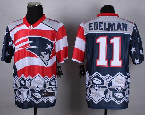 Patriots #11 Julian Edelman Navy Blue Men's Stitched Elite Noble Fashion Jersey
