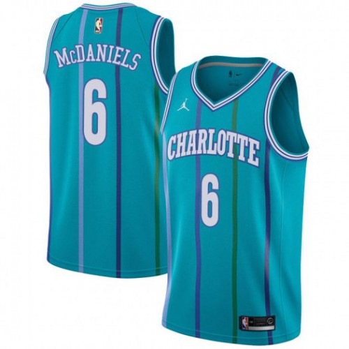Charlotte Hornets #6 Jalen McDaniels Aqua Jordan Swingman Hardwood Classics Jersey Mens