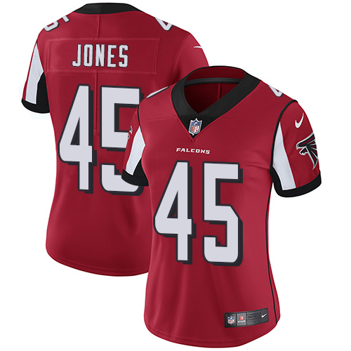 Atlanta Falcons #45 Deion Jones Red Team Color Women's Stitched Vapor Untouchable Limited Jersey Womens