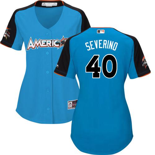 New York Yankees #40 Luis Severino Blue 2017 All-Star American League Women's Stitched Jersey Womens