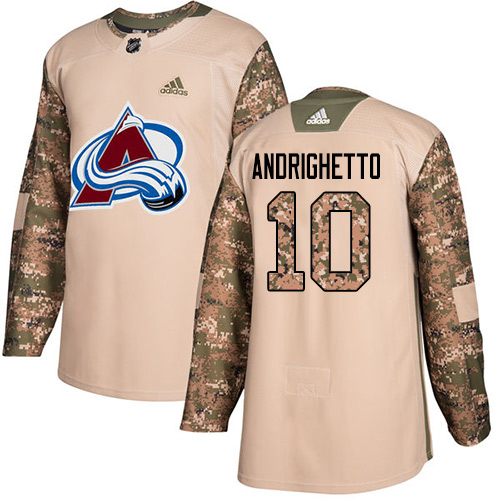 Adidas Colorado Avalanche #10 Sven Andrighetto Camo Authentic 2017 Veterans Day Stitched Jersey Men's