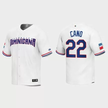 Robinson Cano Dominican Republic Baseball 2023 World Baseball Classic Replica Jersey – White