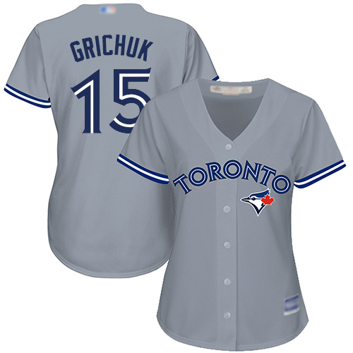 Toronto Blue Jays #15 Randal Grichuk Grey Road Women's Stitched Jersey Womens