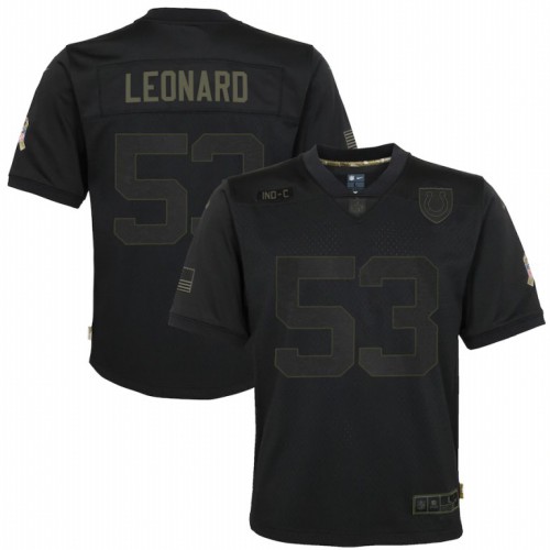 Indianapolis Indianapolis Colts #53 Darius Leonard Youth 2020 Salute to Service Game Jersey Black Youth