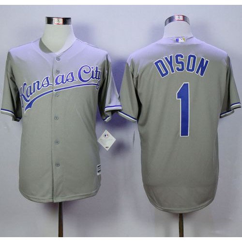 Kansas City Royals #1 Jarrod Dyson Grey New Cool Base Stitched Jersey Men's