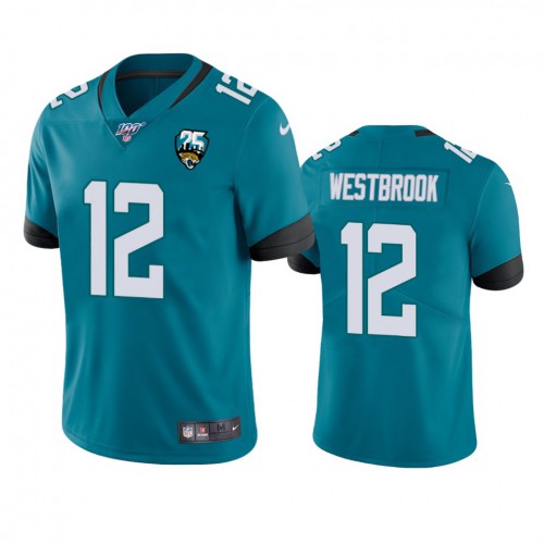 Jacksonville Jaguars #12 Dede Westbrook Teal 25th Anniversary Vapor Limited Stitched 100th Season Jersey Men's
