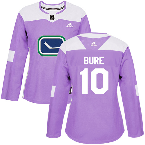 Adidas Vancouver Canucks #10 Pavel Bure Purple Authentic Fights Cancer Women's Stitched Jersey Womens