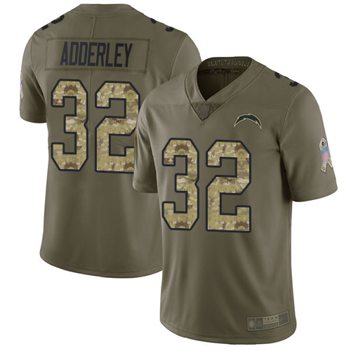 Los Angeles Chargers #32 Nasir Adderley Olive/Camo Men's Stitched Limited 2017 Salute To Service Jersey Men's