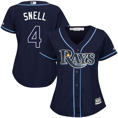 Tampa Bay Rays #4 Blake Snell Dark Blue Alternate Women's Stitched Jersey Womens