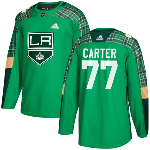 Adidas Los Angeles Kings #77 Jeff Carter adidas Green St. Patrick's Day Authentic Practice Stitched Jersey Men's