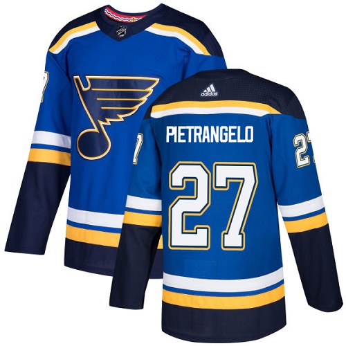 Adidas St. Louis Blues #27 Alex Pietrangelo Blue Home Authentic Stitched Jersey Men's