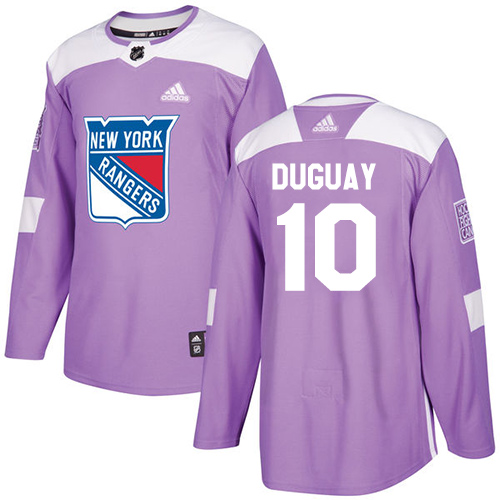 Adidas New York Rangers #10 Ron Duguay Purple Authentic Fights Cancer Stitched Jersey Men's