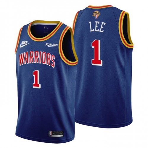 Golden State Golden State Warriors #1 Damion Lee Mens Releases Classic Edition 2022 Finals 75th Anniversary Jersey Blue Mens