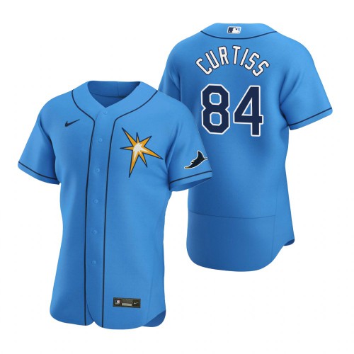 Tampa Bay Tampa Bay Rays #84 John Curtiss Men's Light Blue Alternate 2020 Authentic Team Jersey Men's