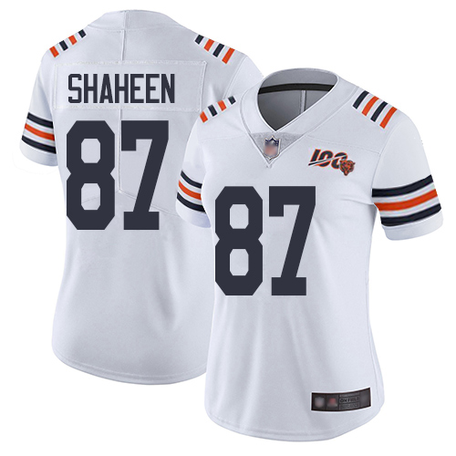 Chicago Bears #87 Adam Shaheen White Alternate Women's Stitched Vapor Untouchable Limited 100th Season Jersey Womens